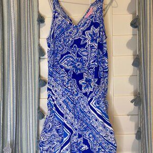 Lilly Pulitzer Romper Shade Dusk Blue Crush With Belt Size S